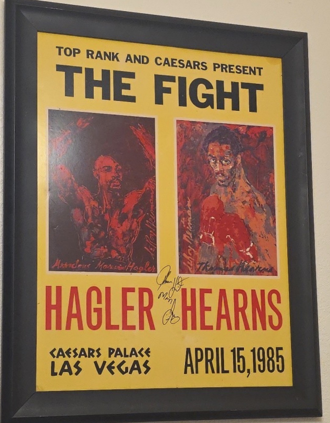 Fight promo poster. Hagler vs Hearns
