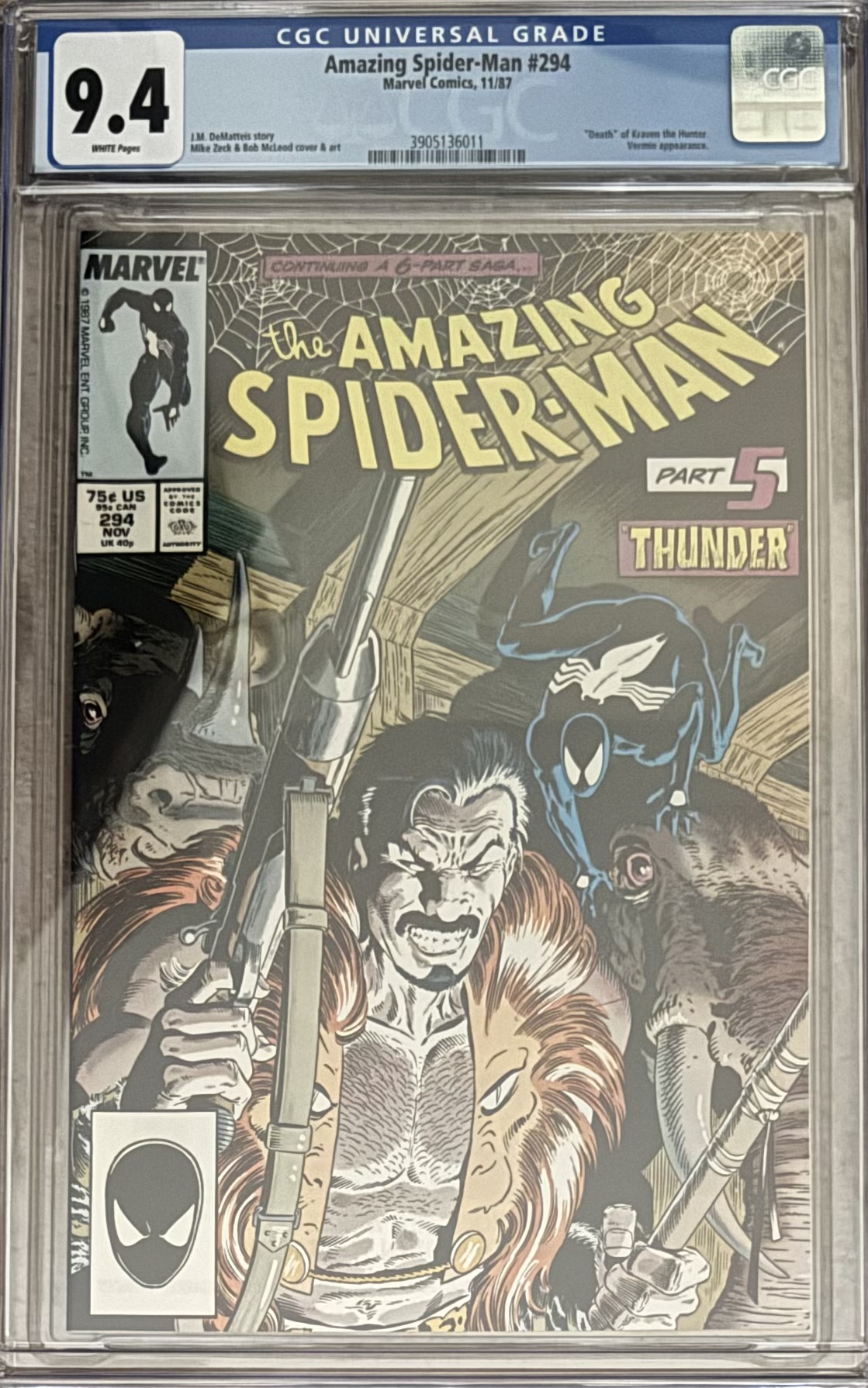 Amazing Spiderman #294- Death of Kraven
