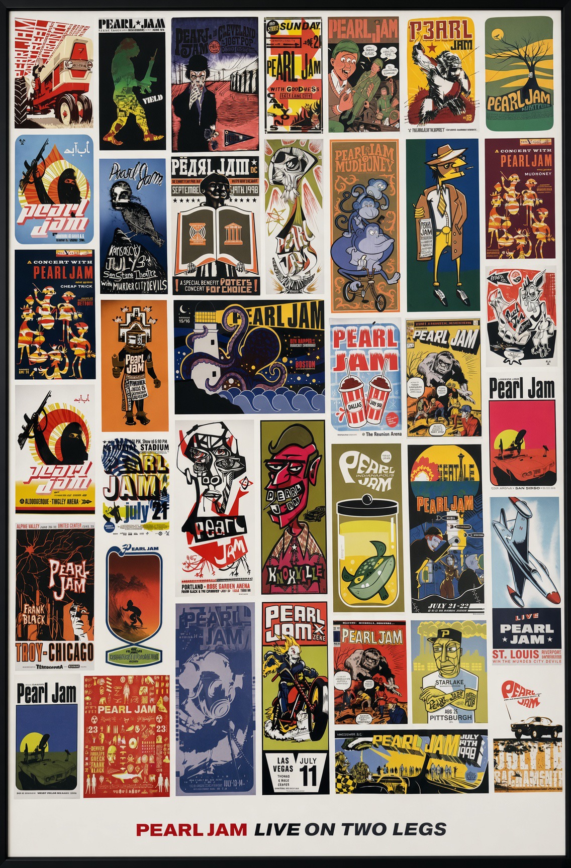 Pearl Jam Live on Two Legs Tour poster