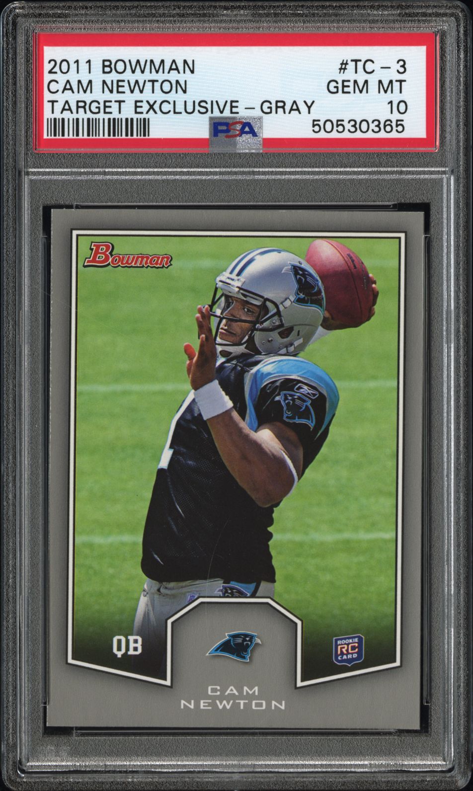 2011 Bowman Cam Newton Target Exclusive Gray Gem MT #TC-3 PSA 10